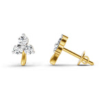 0.35 CtRound Shape Earrings | 14K Yellow Gold