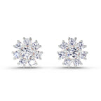 2.89 Ct Round Shape Halo Diamond Earrings | 14K Rose Gold
