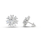 2.89 Ct Round Shape Halo Diamond Earrings | 14K Rose Gold