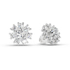 2.89 Ct Round Shape Halo Diamond Earrings | 14K Rose Gold