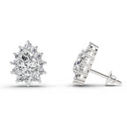 1.67 Ct Pear Shape Halo Diamond Earrings | 14K Rose Gold