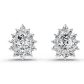 1.67 Ct Pear Shape Halo Diamond Earrings | 14K White Gold