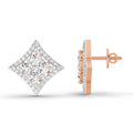 1.19 Ct Round Star Shpae Fashion Earrings |  14K Rose Gold