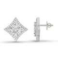 1.19 Ct Round Star Shpae Fashion Earrings |  14K White Gold