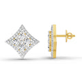 1.19 Ct Round Star Shpae Fashion Earrings |  14K Yellow Gold