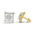 1.98 Ct Round Halo Earrings |  14K Yellow Gold