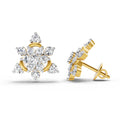 1.17 Ct Round Flower Earrings |  14K Yellow Gold