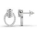 1.73 Ct Oval Halo Stud Earrings |  14K White Gold