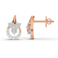 0.45 Ct Round Teardrop Stud Earrings |  14K Rose Gold