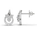0.45 Ct Round Teardrop Stud Earrings |  14K White Gold