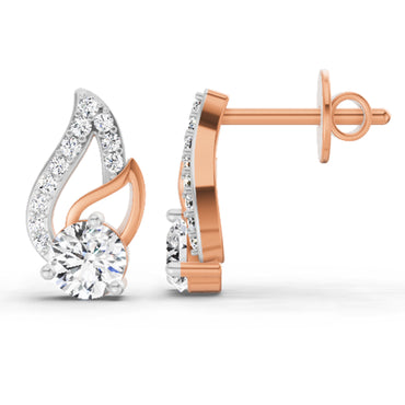 0.60 Ct Round Stud Earrings | 14K Rose Gold  FG VS Quality Diamonds