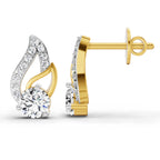 0.60 Ct Round Stud Earrings | 14K Yellow Gold  FG VS Quality Diamonds