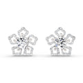2.66 Ct Round Shape Cluster Diamond Earrings | 14K White Gold