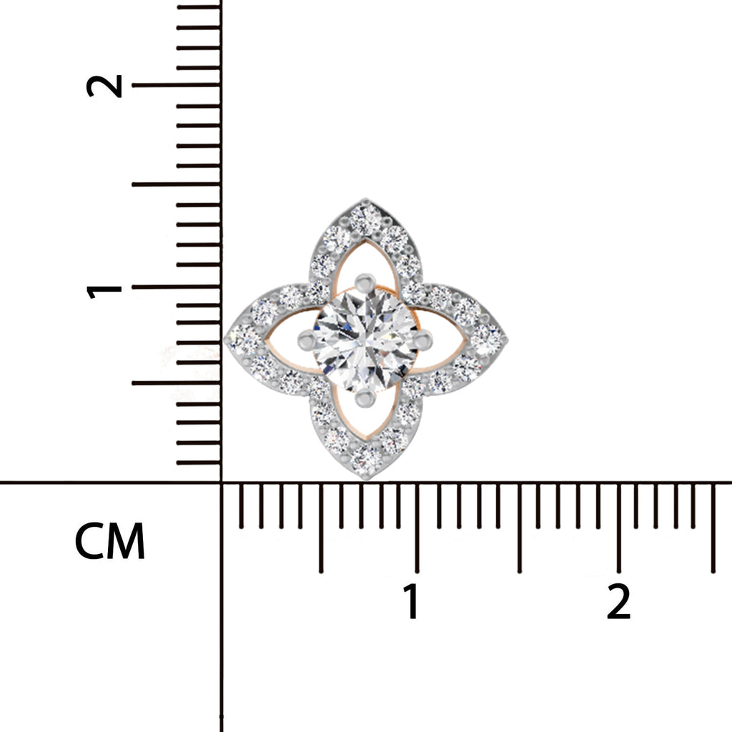 1.41 Ct Round Shape Halo Diamond Earrings | 14K Rose Gold
