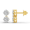 1.06 Ct Round Drop Earrings |  14K Yellow Gold