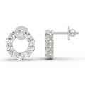 1.04 Ct Round Stud Earrings | 14K White Gold  FG VS Quality Diamonds