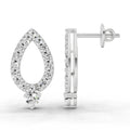 0.89 Ct Round Teardrop Stud Earrings |  14K White Gold