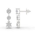0.7 Ct Round Drop Earrings | 14K White Gold  FG VS Quality Diamonds