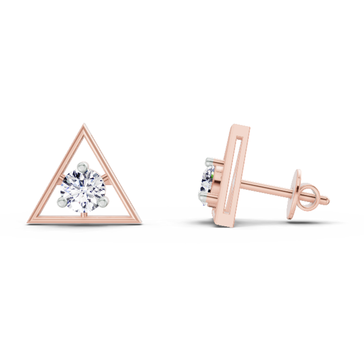 0.51 Ct Round Stud Earrings | 14K Rose Gold  FG VS Quality Diamonds