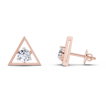 0.51 Ct Round Stud Earrings | 14K Rose Gold  FG VS Quality Diamonds