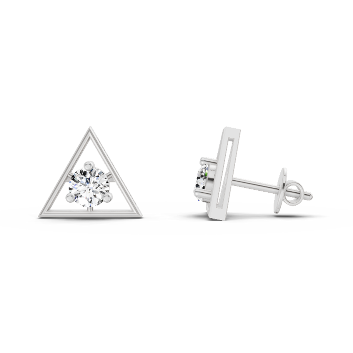 0.51 Ct Round Stud Earrings | 14K White Gold  FG VS Quality Diamonds