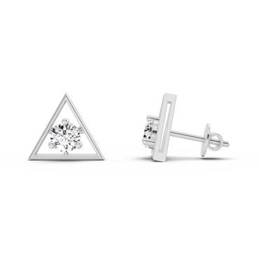 0.51 Ct Round Stud Earrings | 14K White Gold  FG VS Quality Diamonds