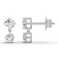 0.53 Ct Round Dangle Earrings | 14K White Gold