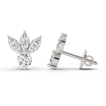 0.43 Ct Round Stud Earrings |  14K White Gold