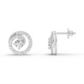 0.90 Ct Round Earrings | 14K White Gold