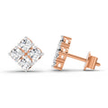 0.76 Ct Round Cluster Stud Earrings | 14K Rose Gold  FG VS Quality Diamonds