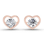 0.90 Ct Pear Shape 4 Prong Solitaire Diamond Stud Earrings | 14K Rose Gold