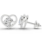 0.90 Ct Pear Shape 4 Prong Solitaire Diamond Stud Earrings | 14K Rose Gold