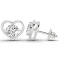 0.90 Ct Pear Shape 4 Prong Solitaire Diamond Stud Earrings | 14K White Gold