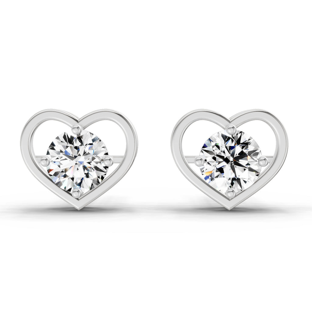0.90 Ct Pear Shape 4 Prong Solitaire Diamond Stud Earrings | 14K Rose Gold
