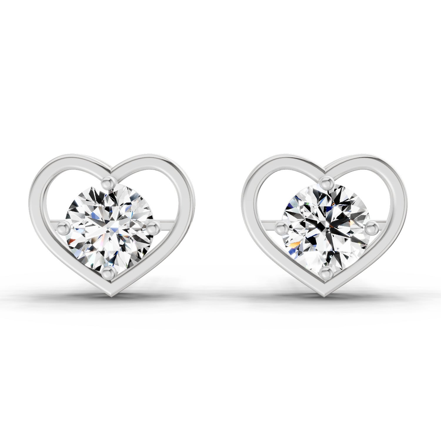 0.90 Ct Pear Shape 4 Prong Solitaire Diamond Stud Earrings | 14K Rose Gold