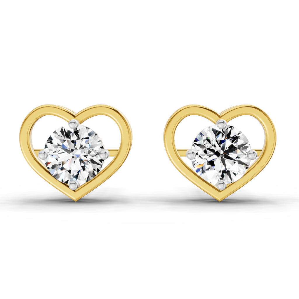 0.90 Ct Pear Shape 4 Prong Solitaire Diamond Stud Earrings | 14K Rose Gold