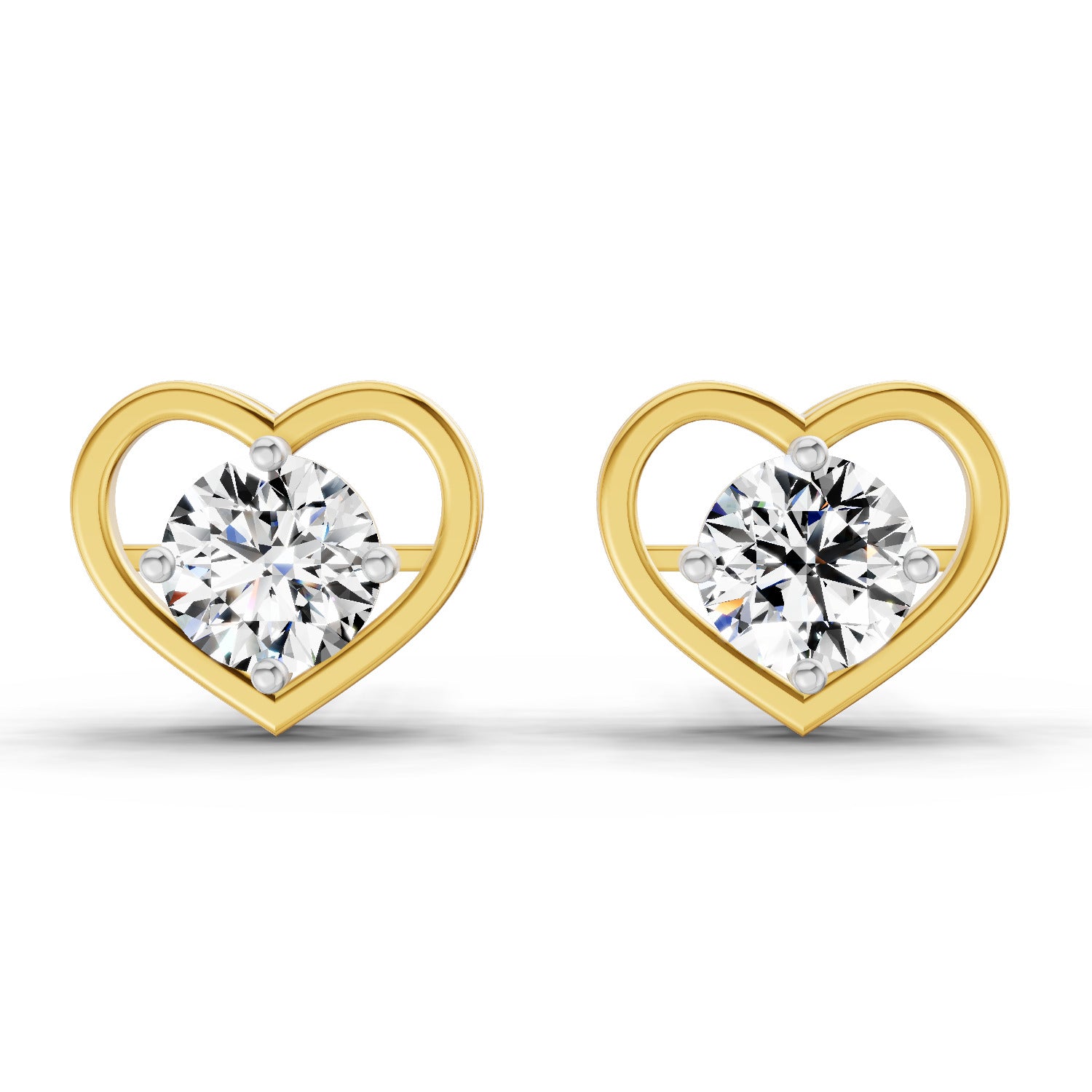 0.90 Ct Pear Shape 4 Prong Solitaire Diamond Stud Earrings | 14K Rose Gold