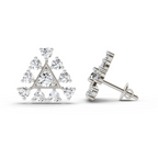 0.91 Ct Round Triangle Stud Earrings | 14K Rose Gold  FG VS Quality Diamonds