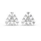 0.91 Ct Round Triangle Stud Earrings | 14K Rose Gold  FG VS Quality Diamonds