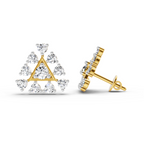 0.91 Ct Round Triangle Stud Earrings | 14K Rose Gold  FG VS Quality Diamonds