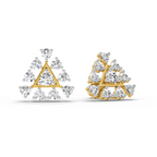 0.91 Ct Round Triangle Stud Earrings | 14K Rose Gold  FG VS Quality Diamonds