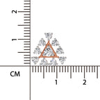 0.91 Ct Round Triangle Stud Earrings | 14K Rose Gold  FG VS Quality Diamonds