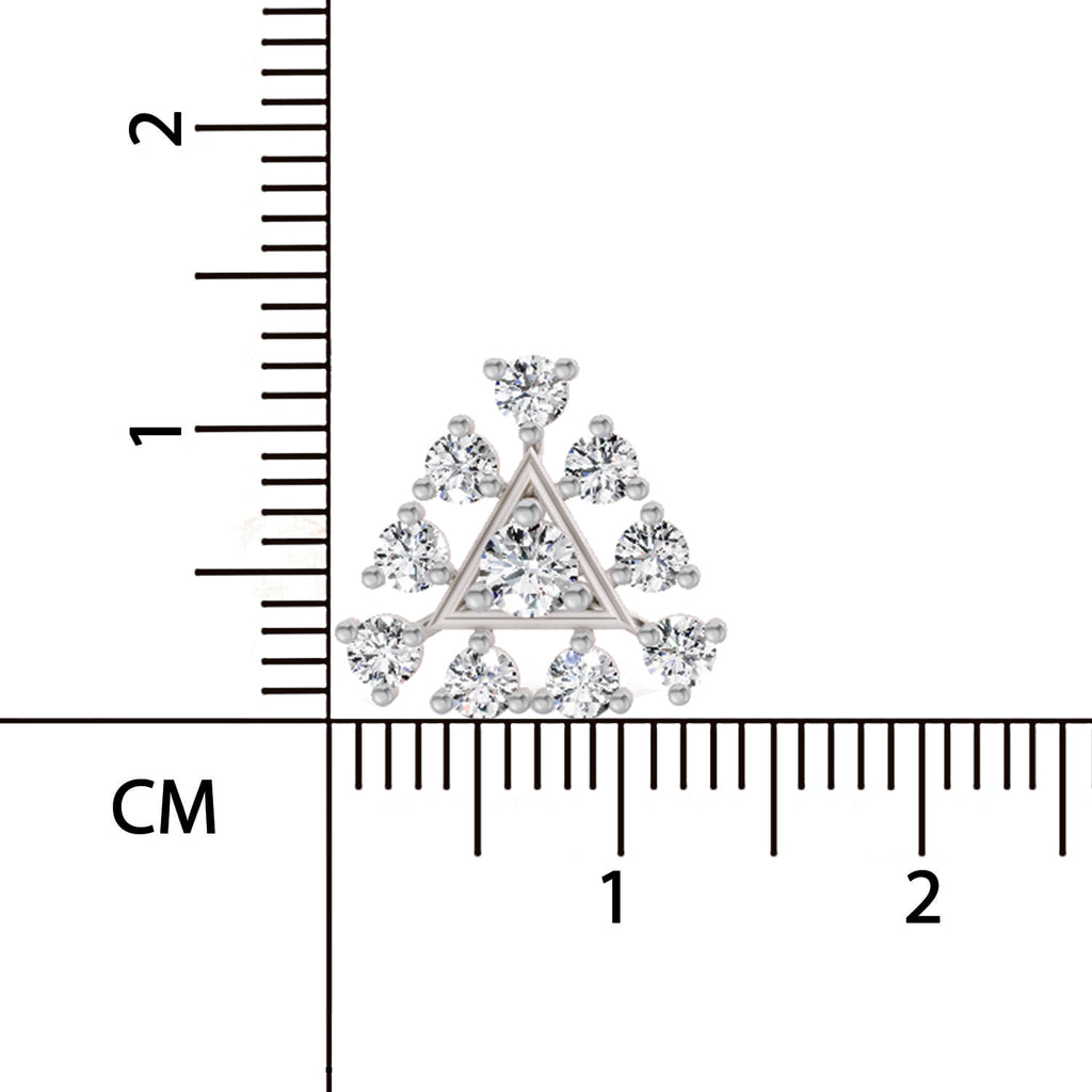 0.91 Ct Round Triangle Stud Earrings | 14K Rose Gold  FG VS Quality Diamonds