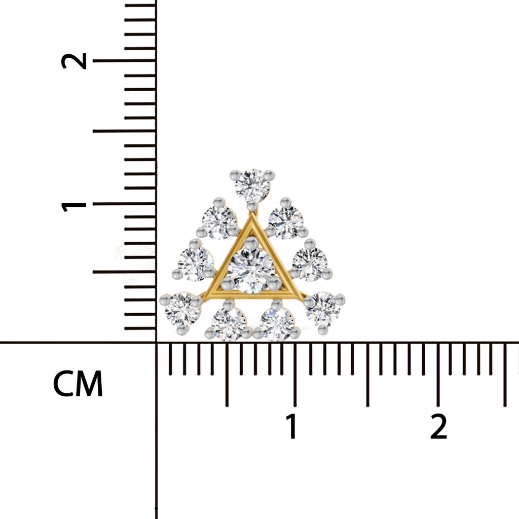0.91 Ct Round Triangle Stud Earrings | 14K Rose Gold  FG VS Quality Diamonds