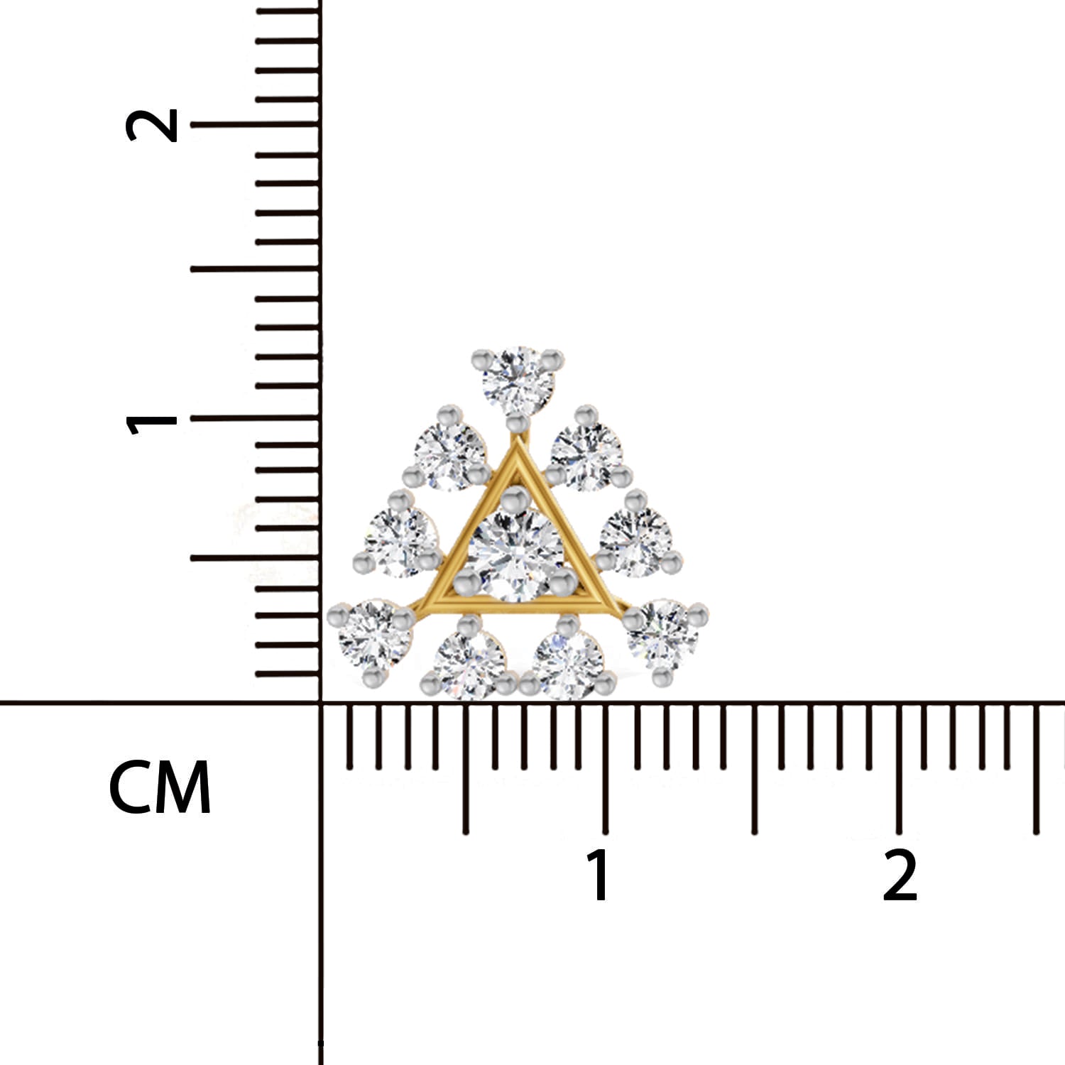 0.91 Ct Round Triangle Stud Earrings | 14K Rose Gold  FG VS Quality Diamonds