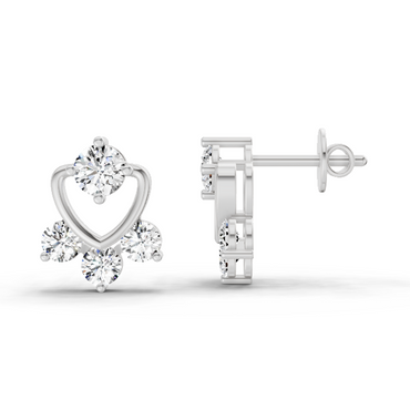 0.80 Ct Round Earrings | 14Kt White Gold