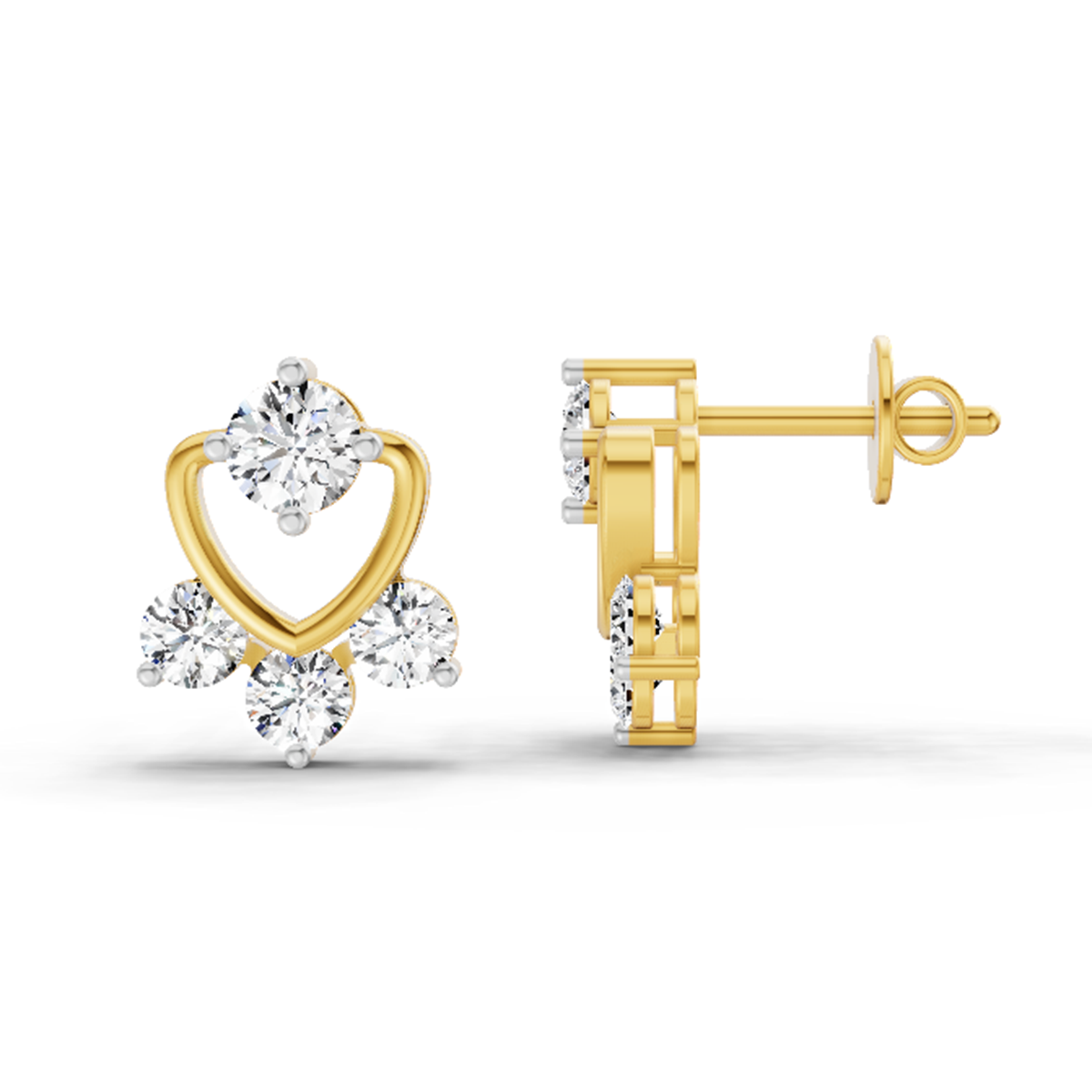 0.80 Ct Round Earrings | 14Kt Yellow Gold