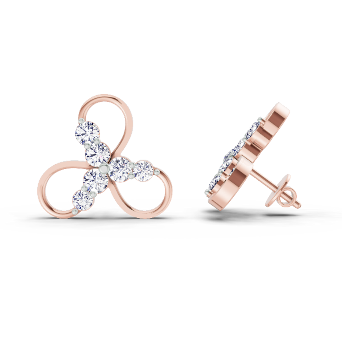 1.15 Ct Stud Earrings | 14K Rose Gold