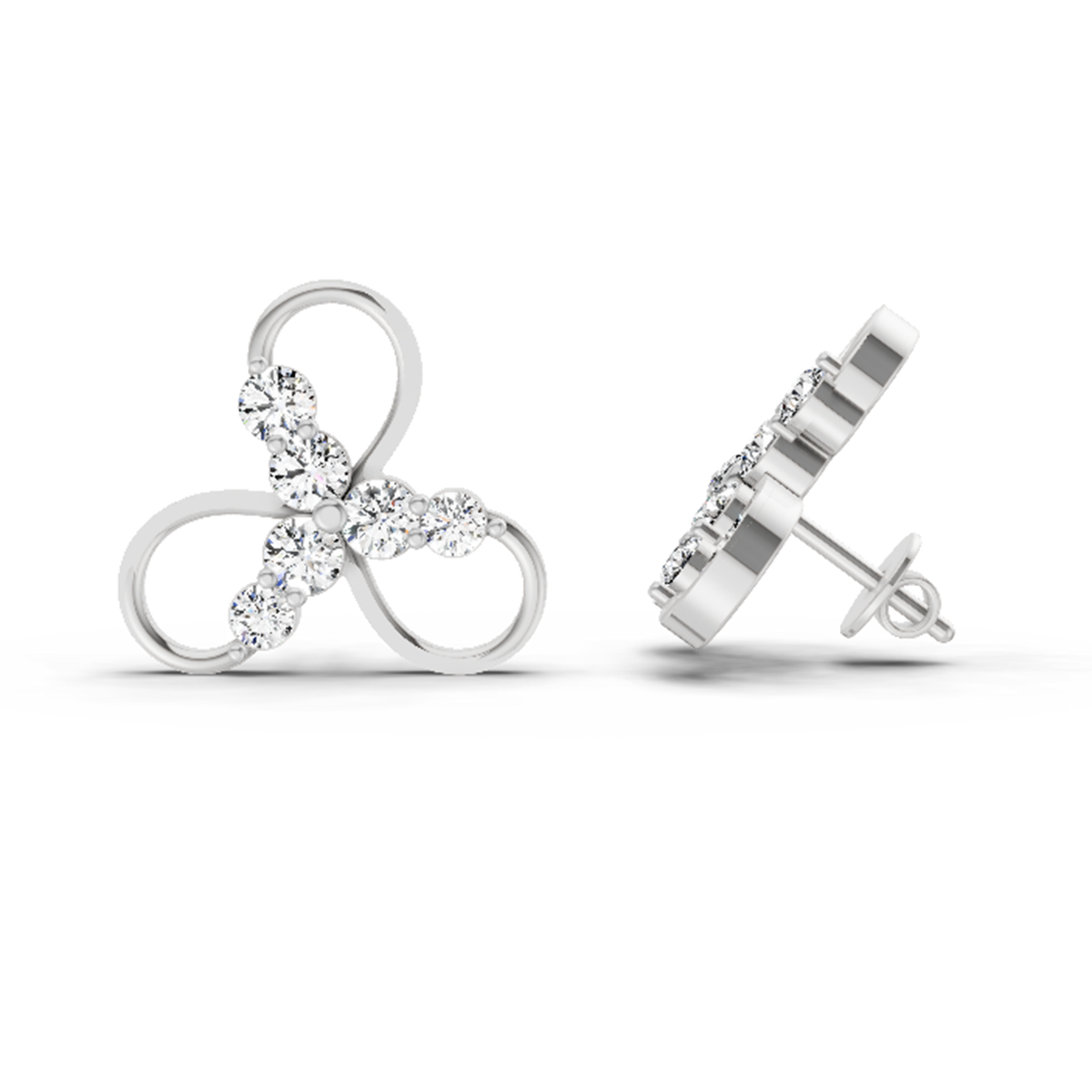 1.15 Ct Stud Earrings | 14K White Gold