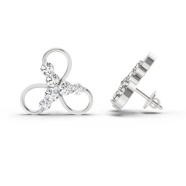 1.15 Ct Stud Earrings | 14K White Gold